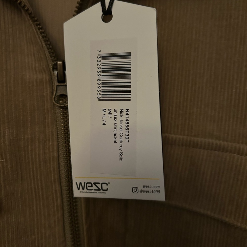 NWT WESC CORDUROY shacket. Mens M/ Women’s L - Picture 4 of 6